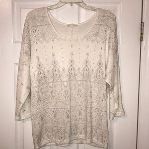 Nurture- Sz Medium, 3/4 sleeve, Cream top